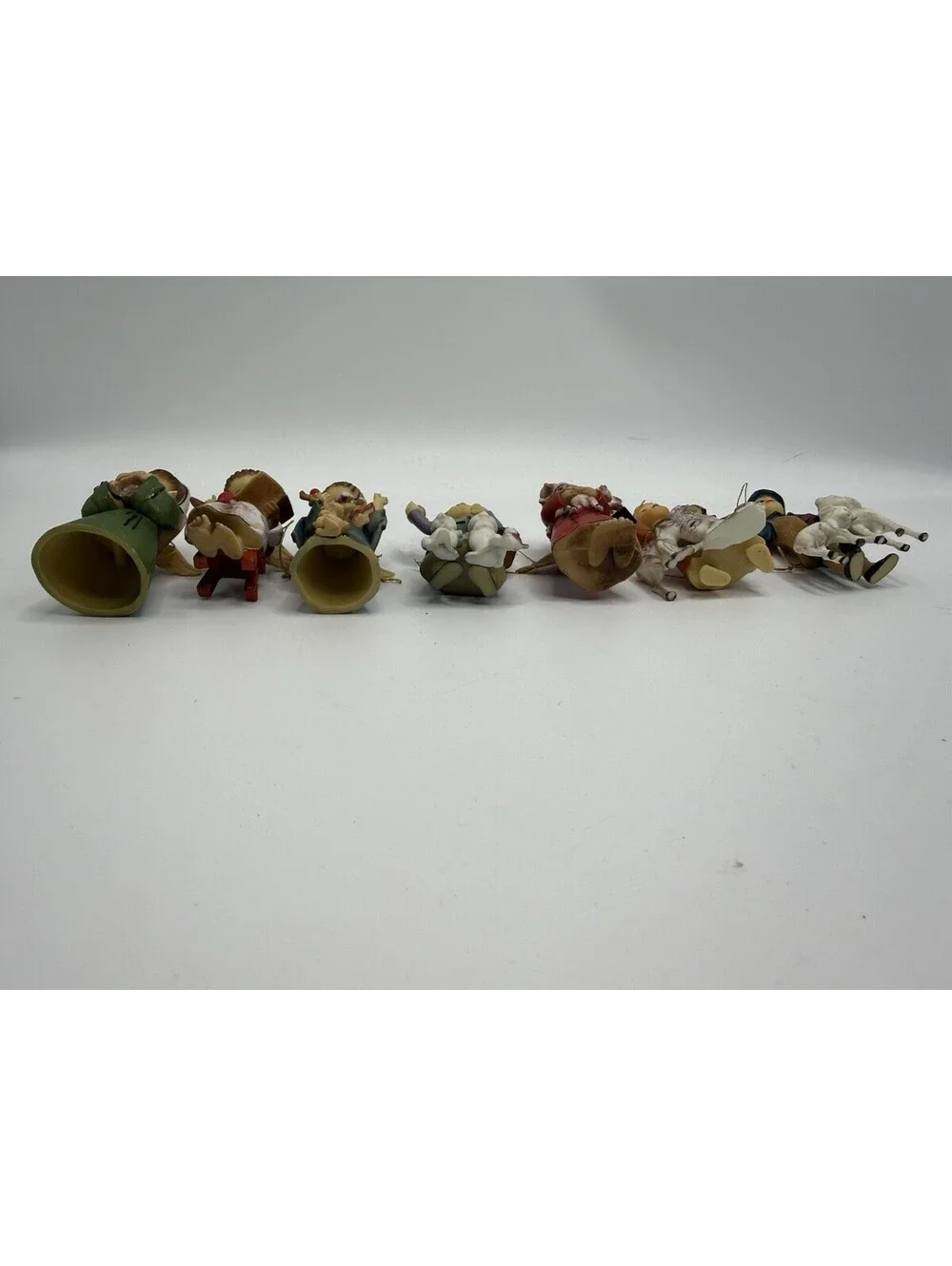 Vintage 1960s Little Angels Christmas Ornaments Bunnies Sheep Bird Set Of 7